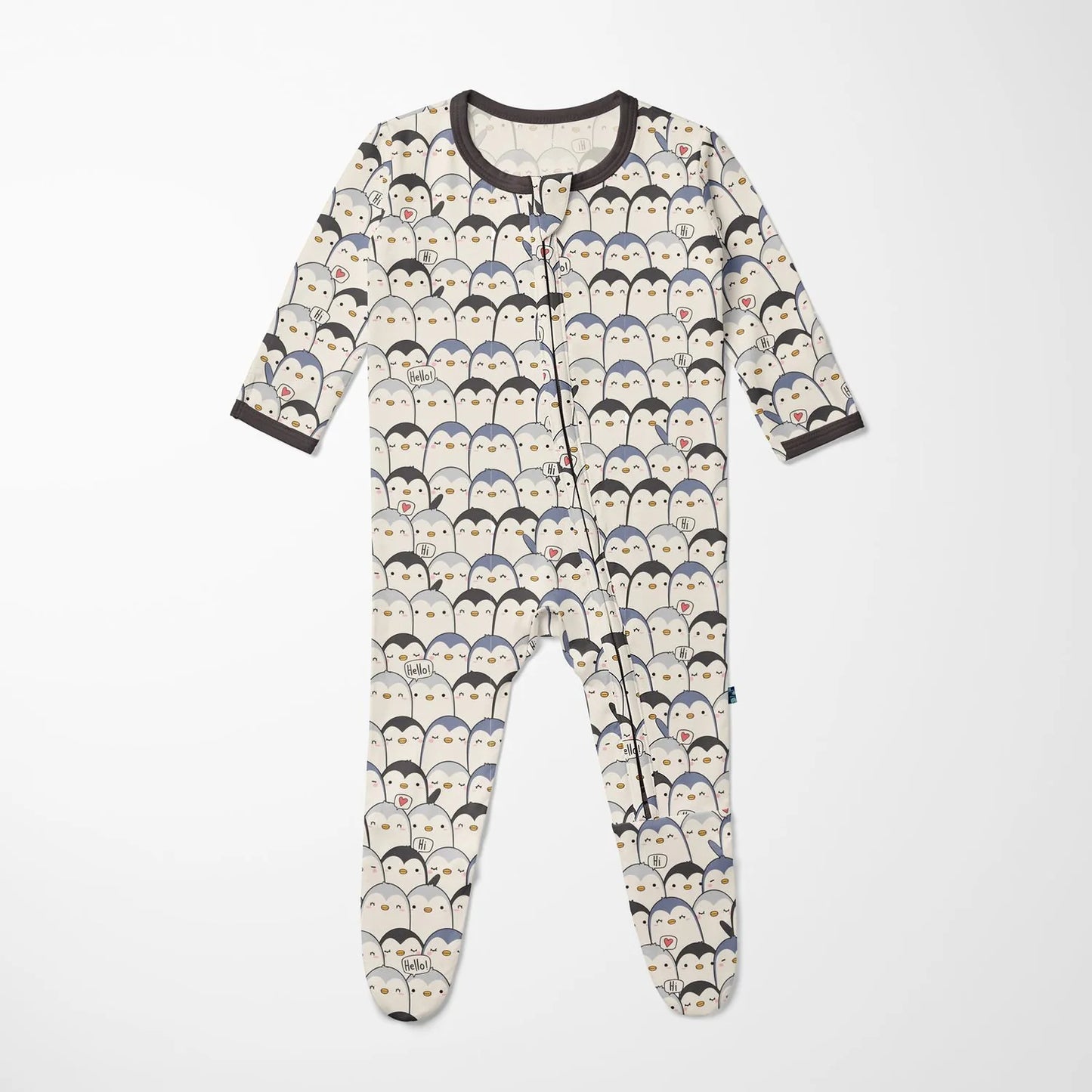 KicKee Moonlight Penguin | Print Footie with 2 Way Zipper