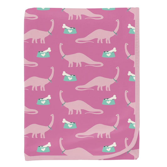 Kickee Tulip Pet Dino | Print Swaddling Blanket