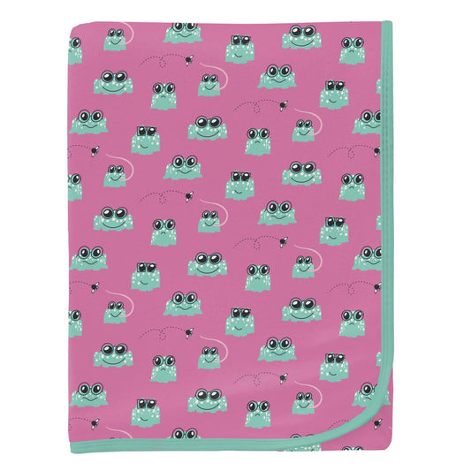 Kickee Tulip Bespeckled Frogs | Print Swaddling Blanket