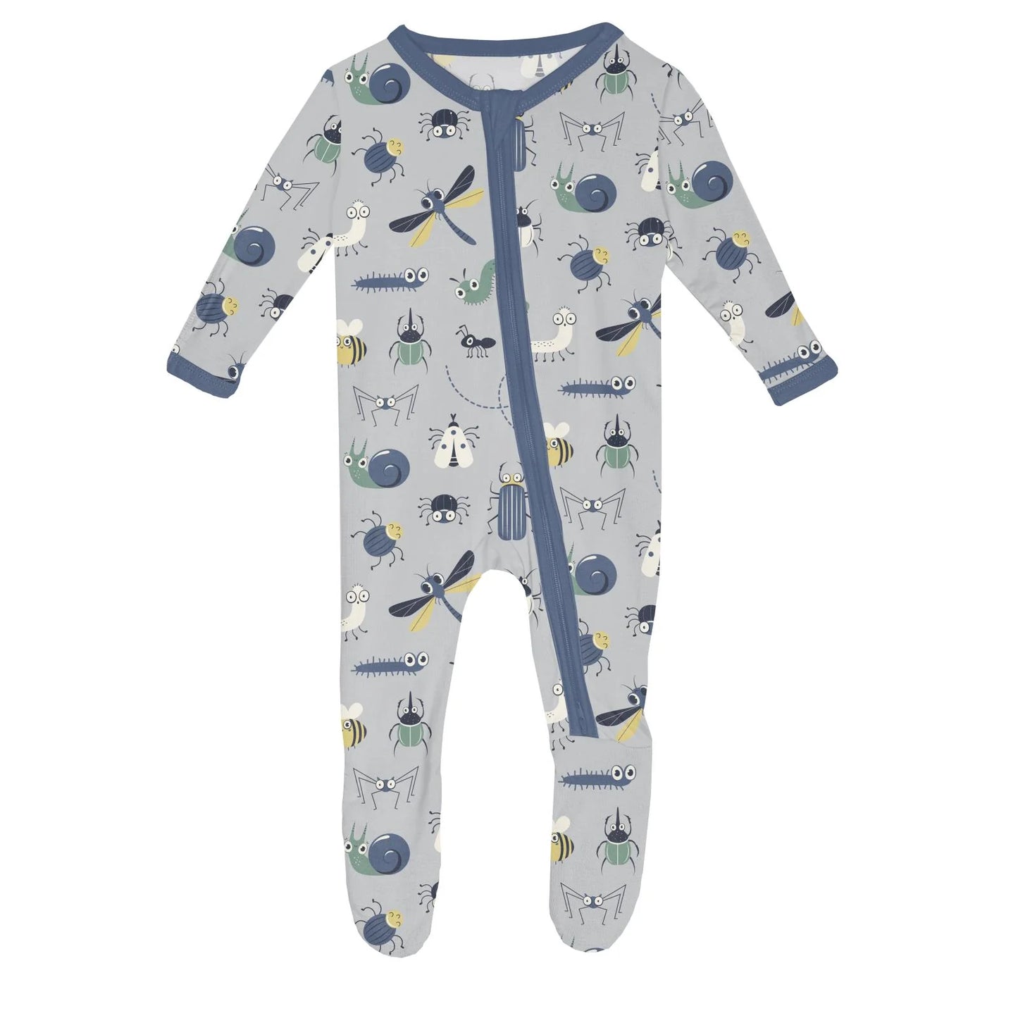KicKee Dove Bugs | Print Footie With 2 Way Zipper