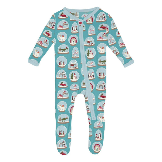 KicKee Glacier Snow Globes | Print Footie With 2 Way Zipper