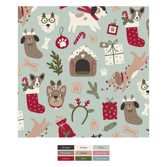 Kickee Aloe Christmas Dogs | Print Convertible Coverall