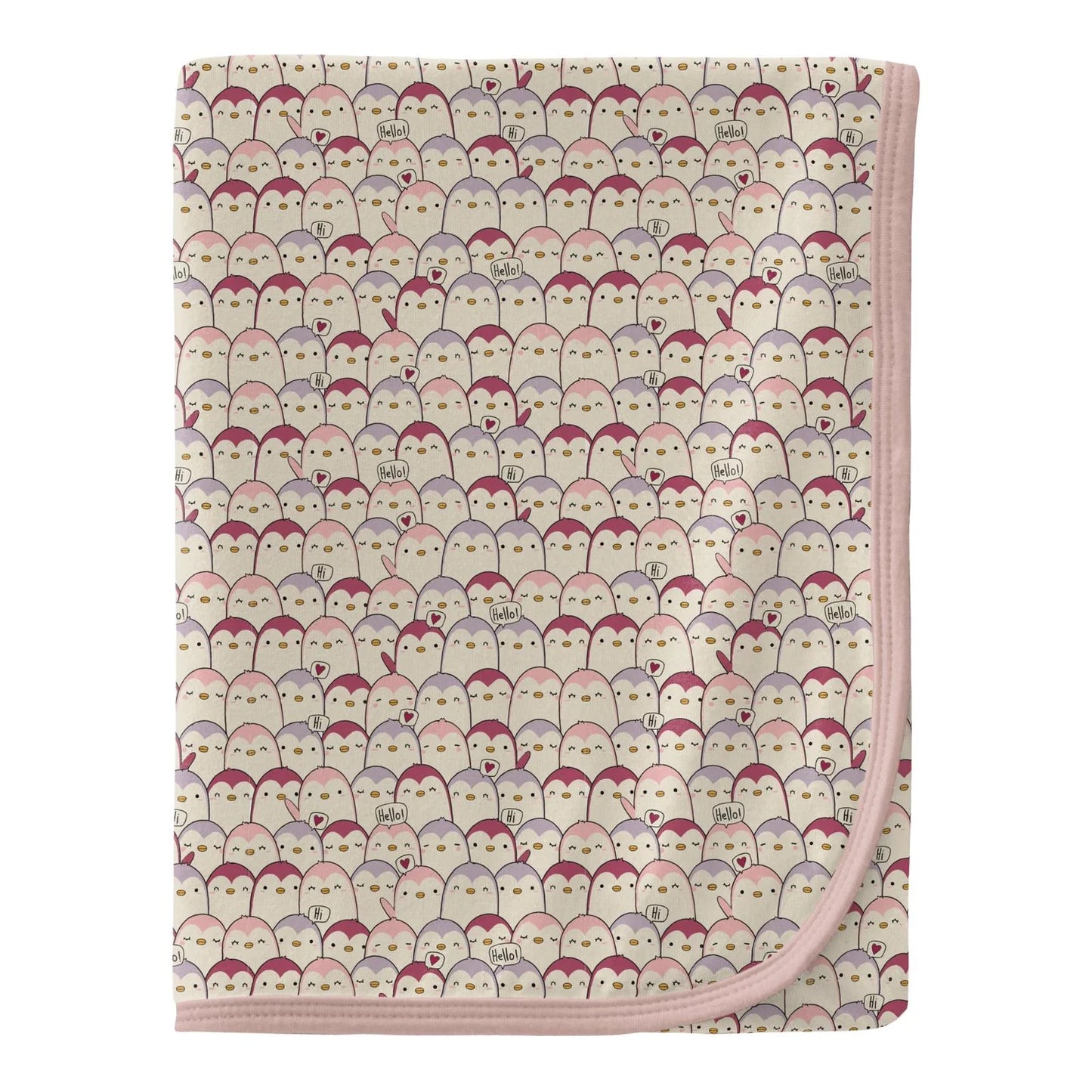 KicKee Baby Rose Penguins | Print Swaddling Blanket