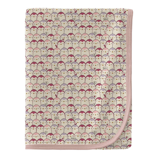 KicKee Baby Rose Penguins | Print Swaddling Blanket