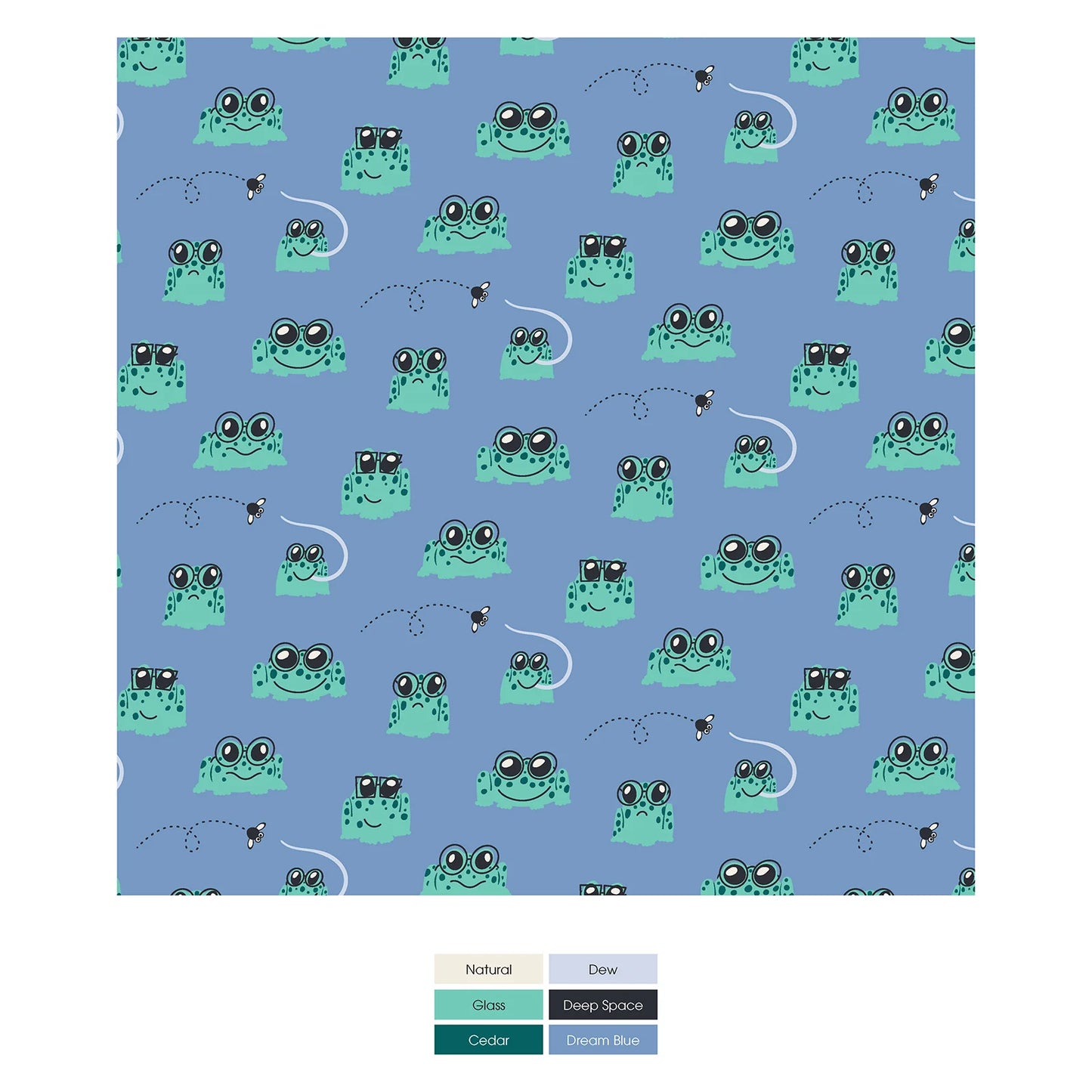 Kickee Dream Blue Bespeckled Frogs | Print Toddler Blanket
