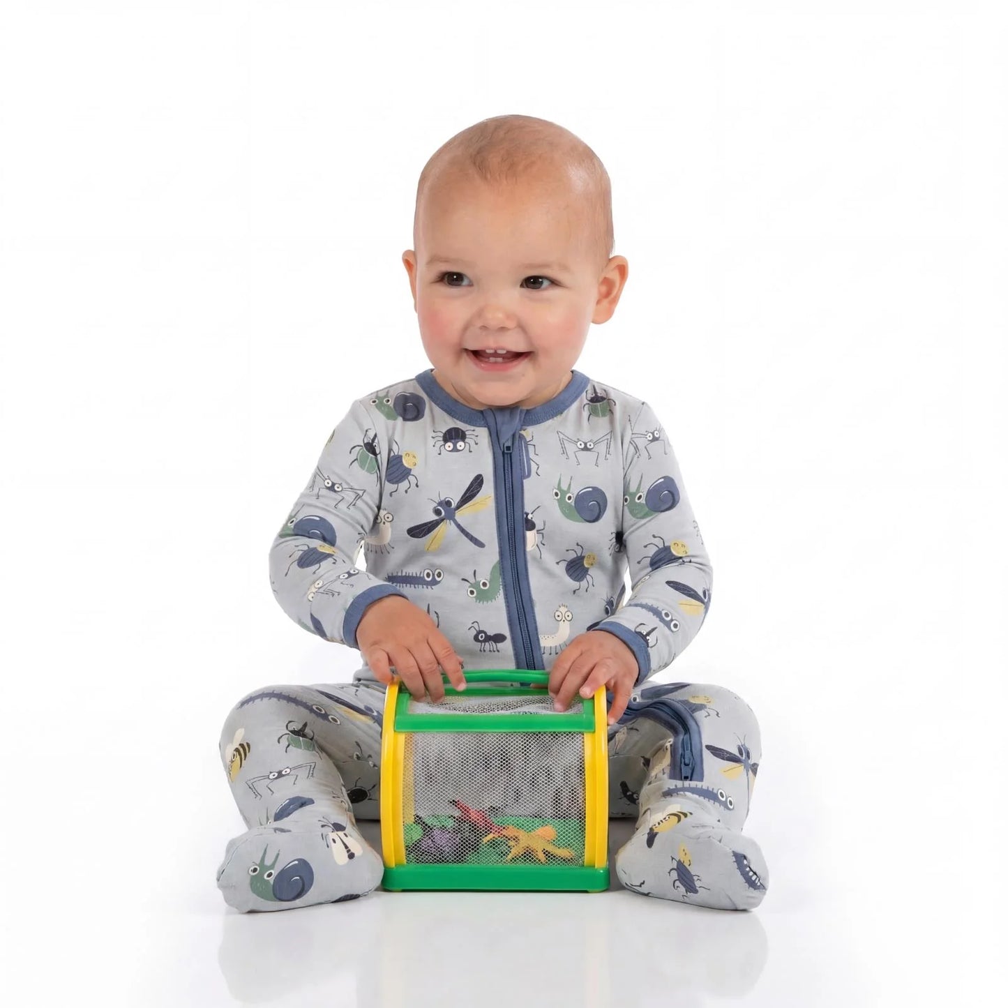 KicKee Dove Bugs | Print Footie With 2 Way Zipper