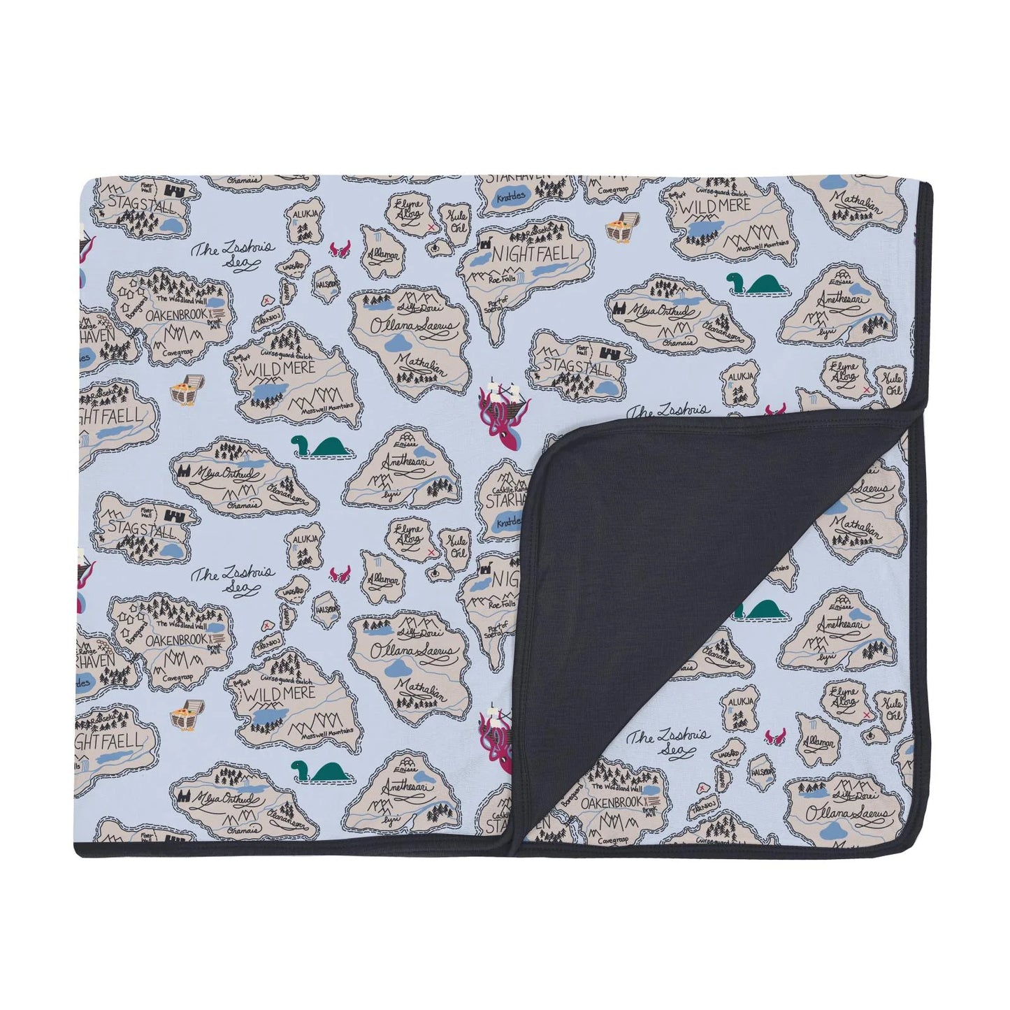 Kickee Dew Pirate Map | Print Toddler Blanket