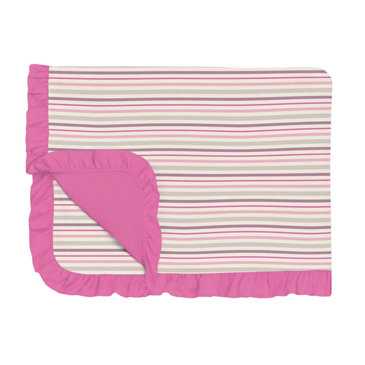 Kickee Whimsical Stripe | Print Ruffle Toddler Blanket