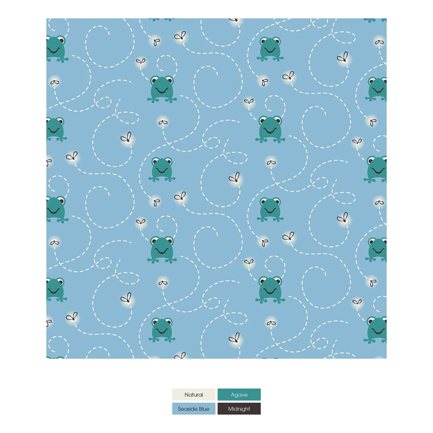 KicKee Seaside Blue Frogs & Flies | Print Shorty Sleeper With Zipper