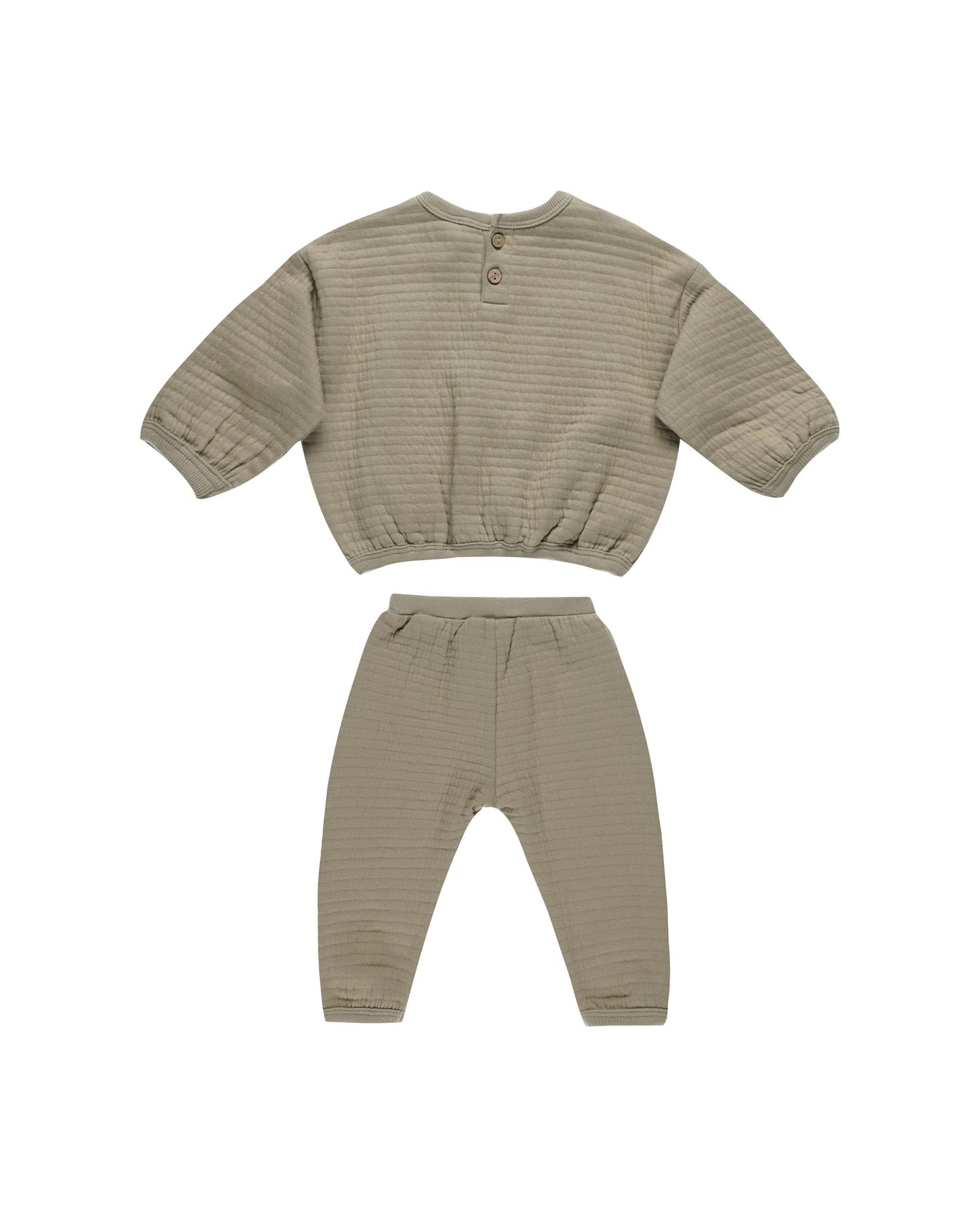 Quincy Mae Olive | Textured Sweat Set