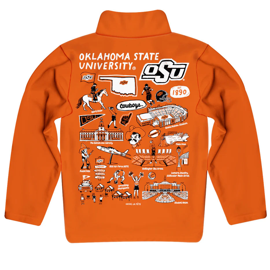 Vive La Fete OSU Orange | Impressions Artwork Quarter Zip Pullover