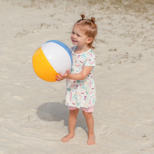 Kickee Fresh Air Beach Day | Print Short Sleeve Playtime Outfit Set