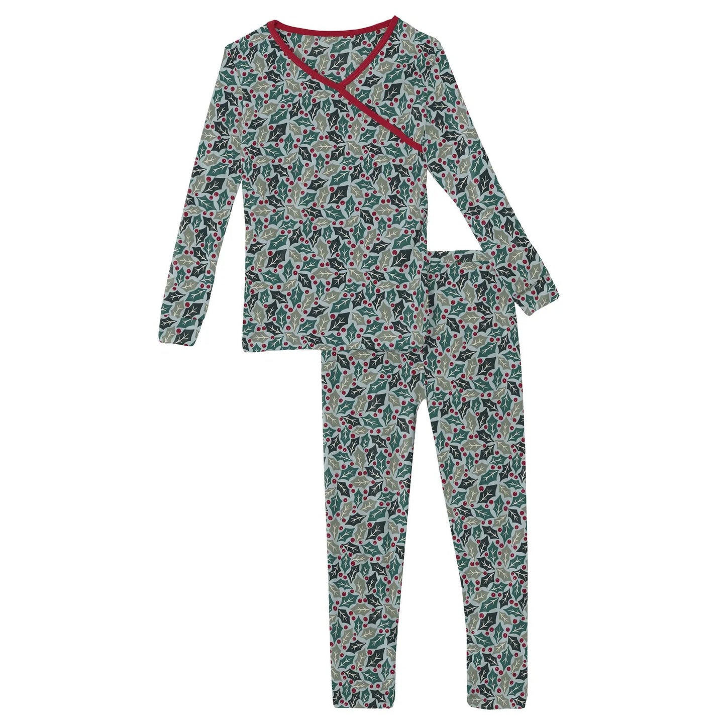 KicKee Spring Sky Holly | Print Long Sleeve Kimono PJ Set
