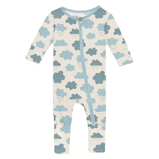 KicKee Natural Cloudy Sky | Print Convertible Coverall