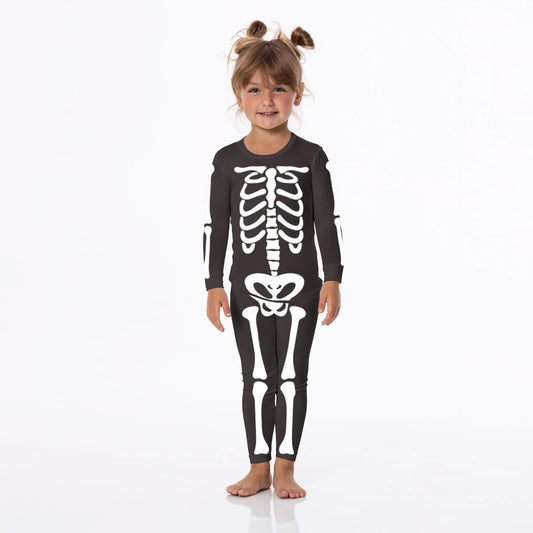 Kickee Midnight Skeleton | Long Sleeve Graphic PJ Set