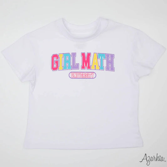 Azarhia White | Girl Math Screen Print Boxy T-Shirt