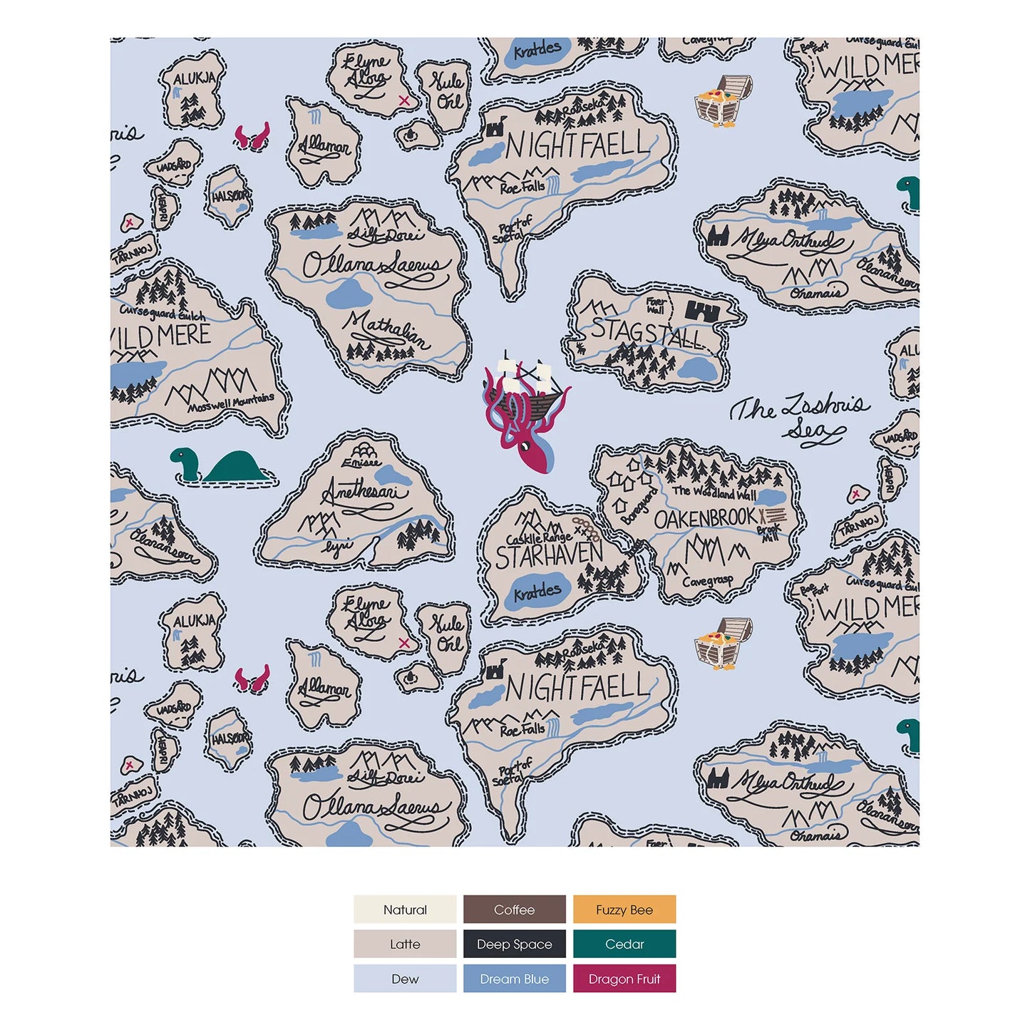 Kickee Dew Pirate Map | Print Footie With 2 Way Zipper