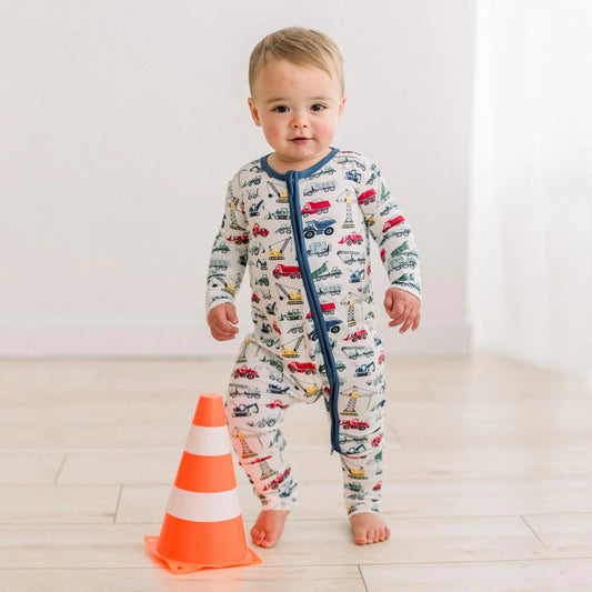KicKee Natural Construction Trucks | Print Convertible Coverall
