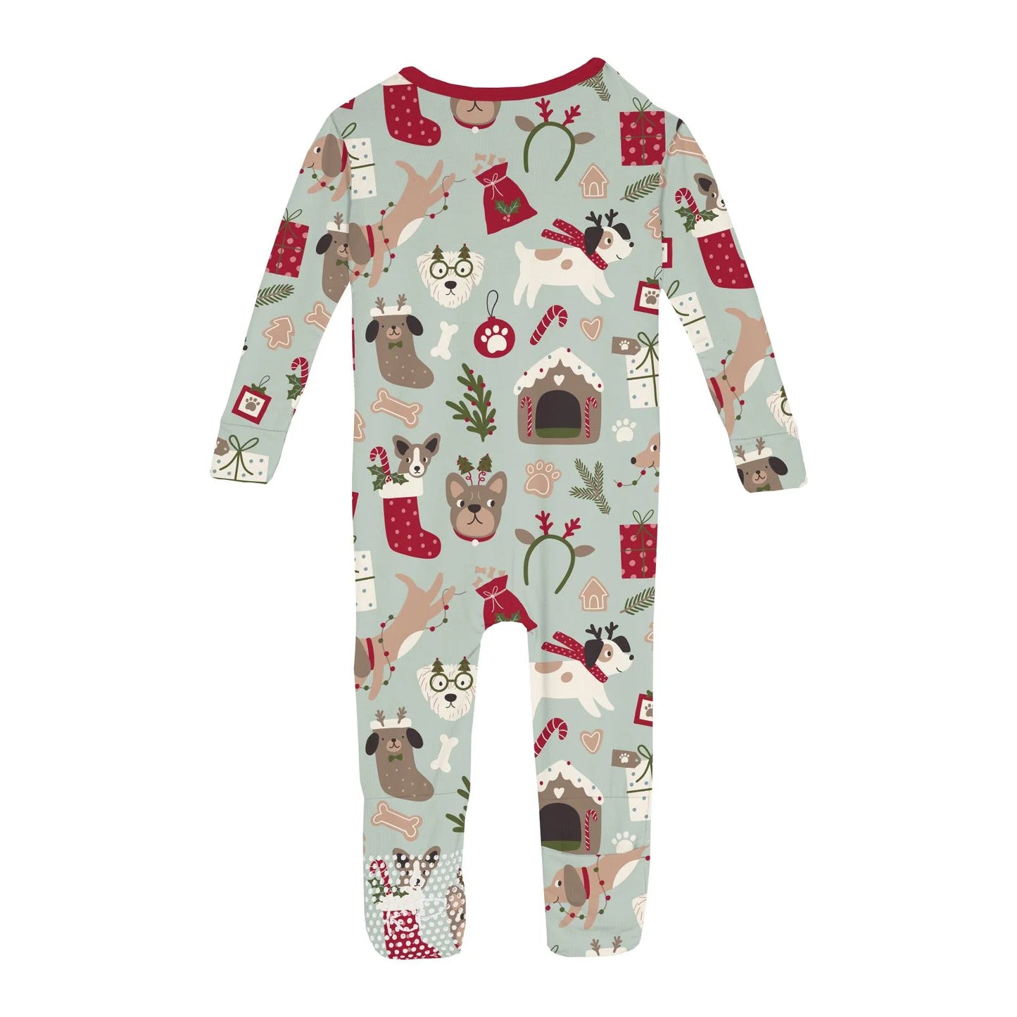 Kickee Aloe Christmas Dogs | Print Convertible Coverall
