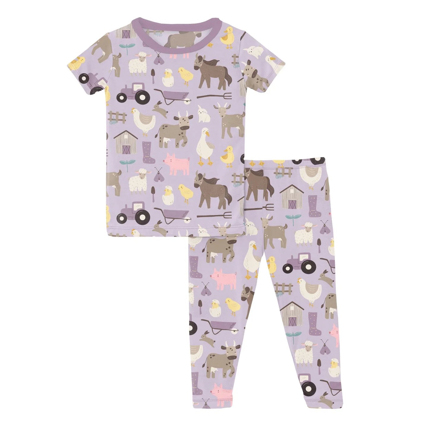 Kickee Thistle Morning On The Farm | Print Short Sleeve PJ Set