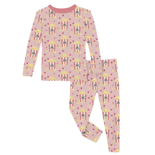 KicKee Baby Rose Movie Night | Print Long Sleeve PJ Set