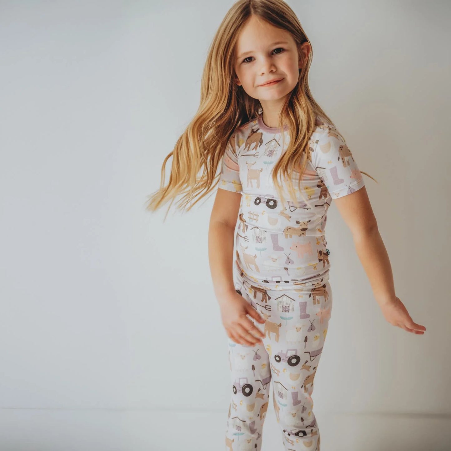 Kickee Thistle Morning On The Farm | Print Short Sleeve PJ Set