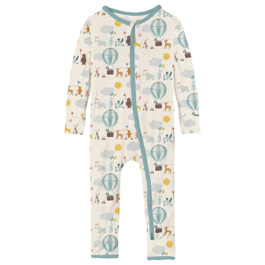 KicKee Natural Animal Parade | Print Convertible Sleeper With Zipper