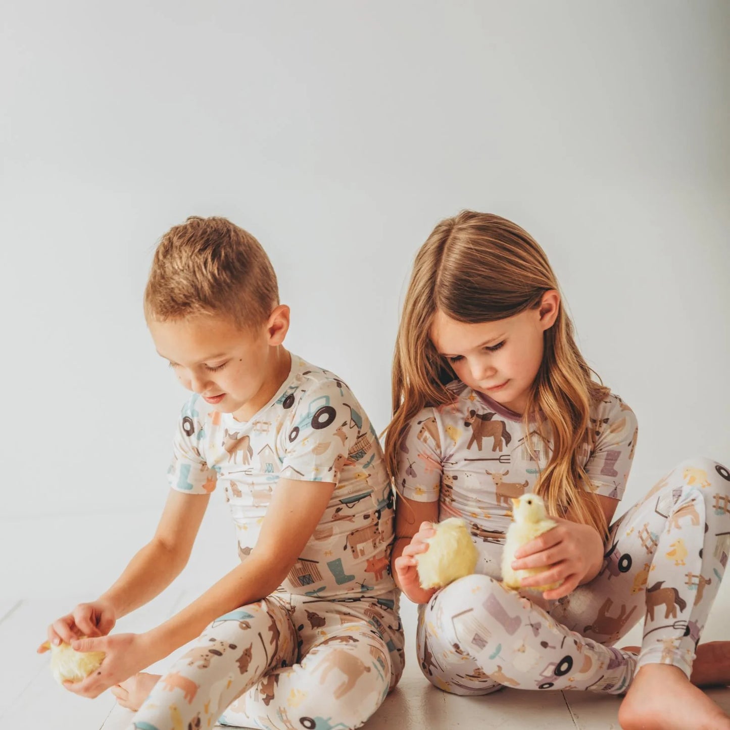 Kickee Latte Morning On The Farm | Print Short Sleeve PJ Set