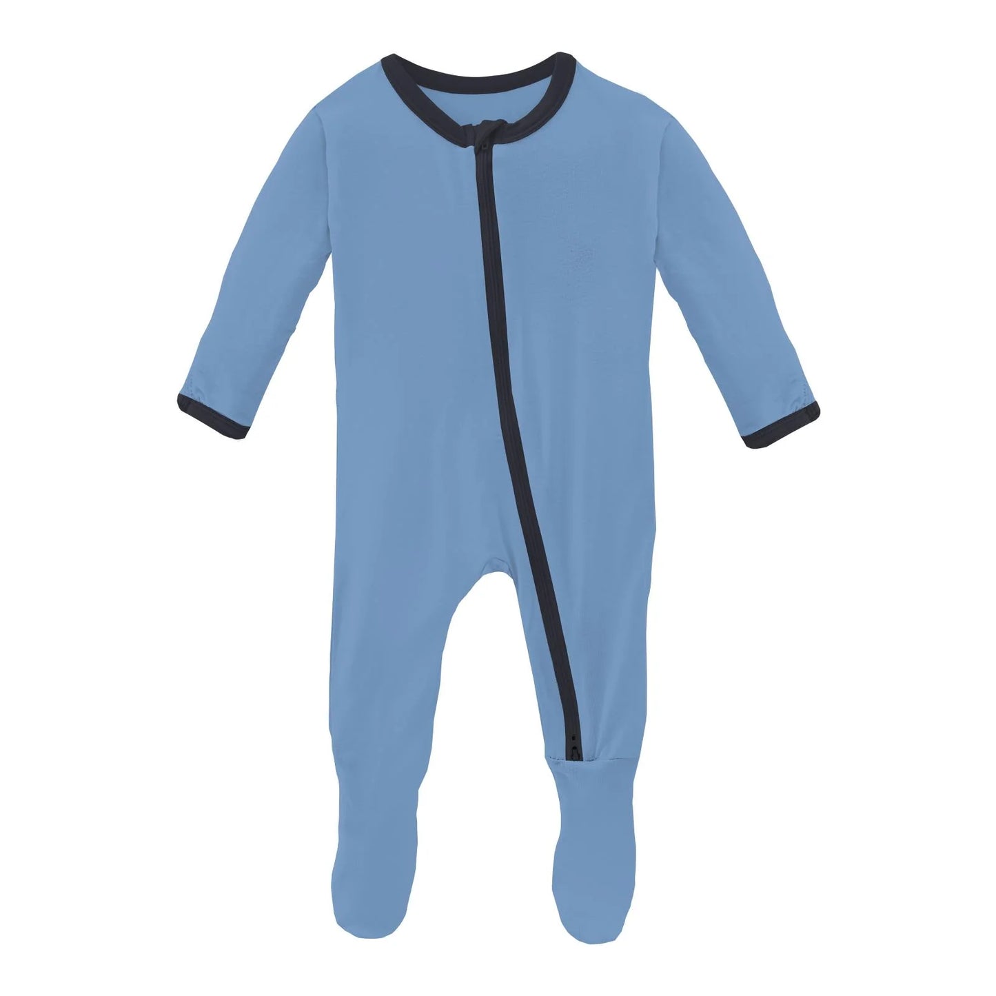 Kickee Dream Blue With Deep Space | Footie With 2 Way Zipper