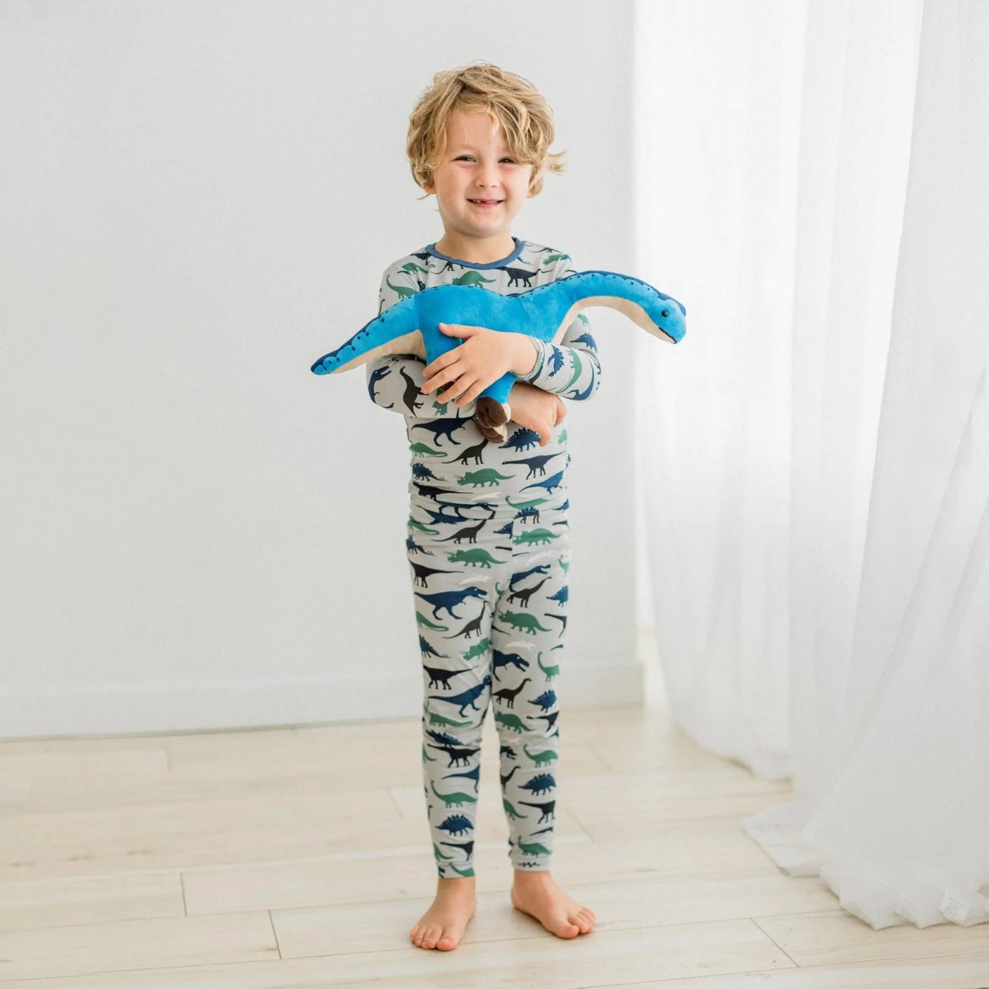 KicKee Dove Dino Museum | Print Long Sleeve PJ Set