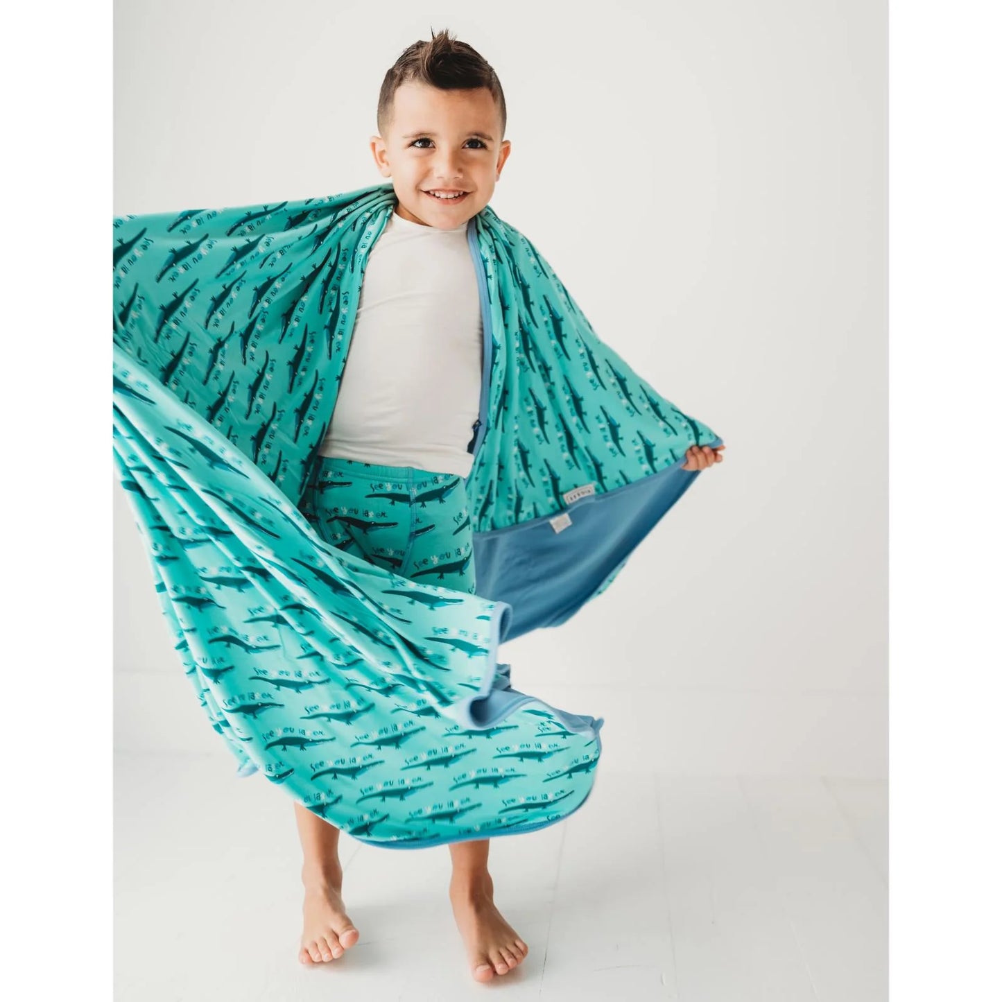 Kickee Glass Later Alligator | Print Toddler Blanket