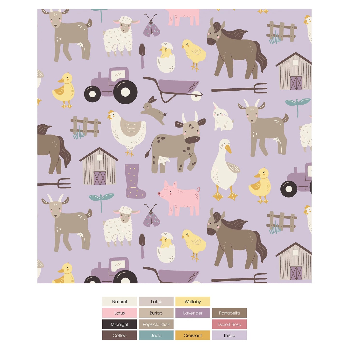 Kickee Thistle Morning On The Farm | Print Swaddling Blanket