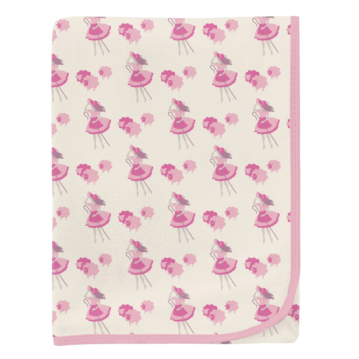 Kickee Natural Little Bo Peep | Print Swaddling Blanket