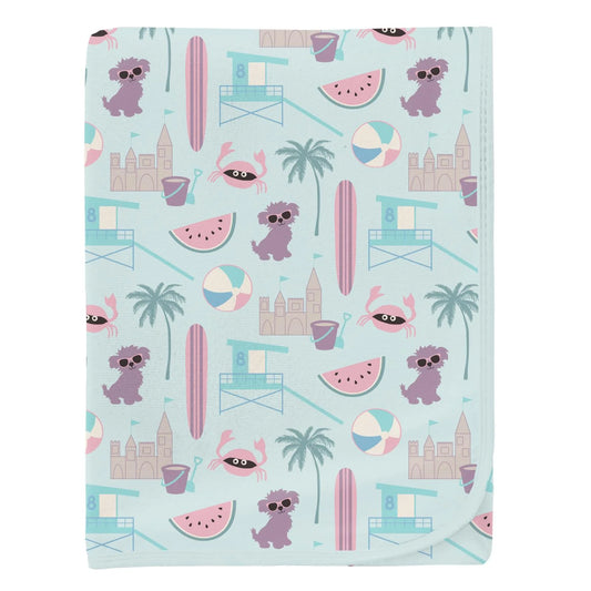 Kickee Fresh Air Beach Day | Print Swaddling Blanket