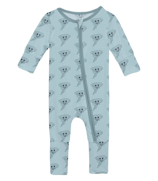 Kickee Spring Sky Happy Tornado | Print Convertible Coverall