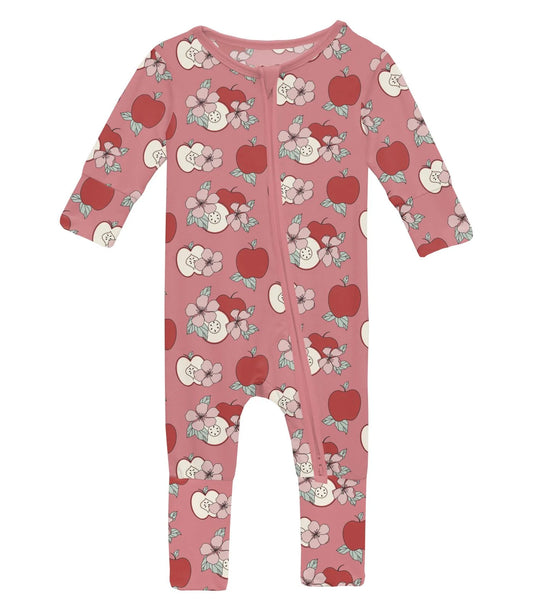Kickee Desert Rose Apple Picking | Print Convertible Footie