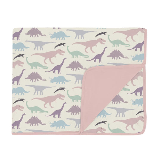 KicKee Lavender Dino Museum | Print Toddler Blanket