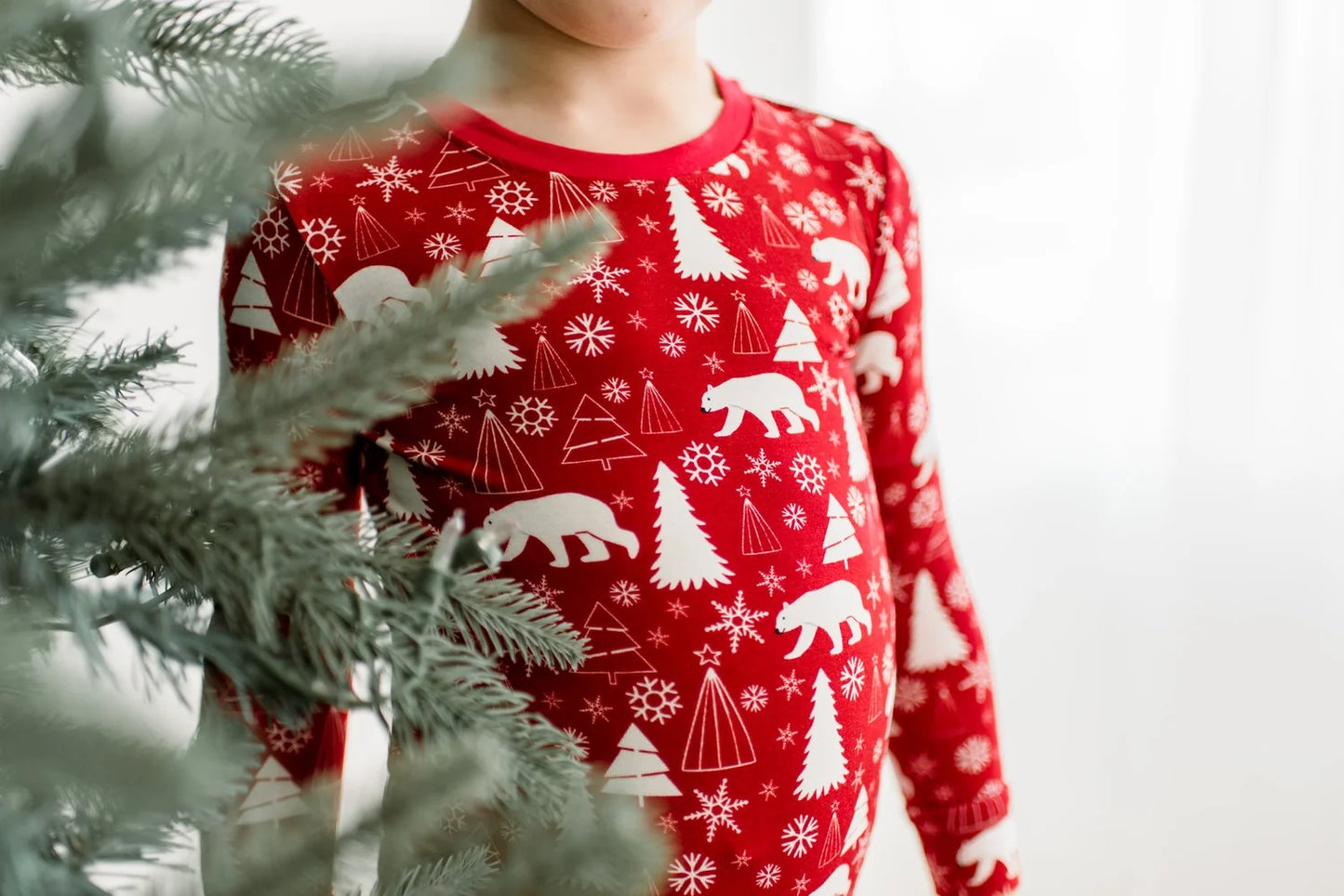 KicKee Crimson Polar Bear | Print Long Sleeve PJ Set