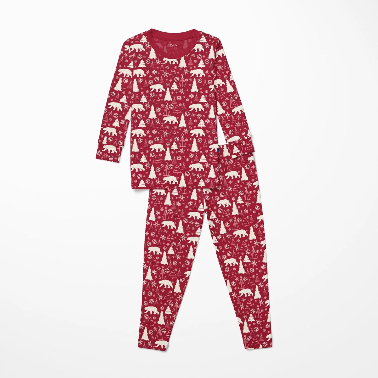 KicKee Crimson Polar Bear | Print Long Sleeve PJ Set