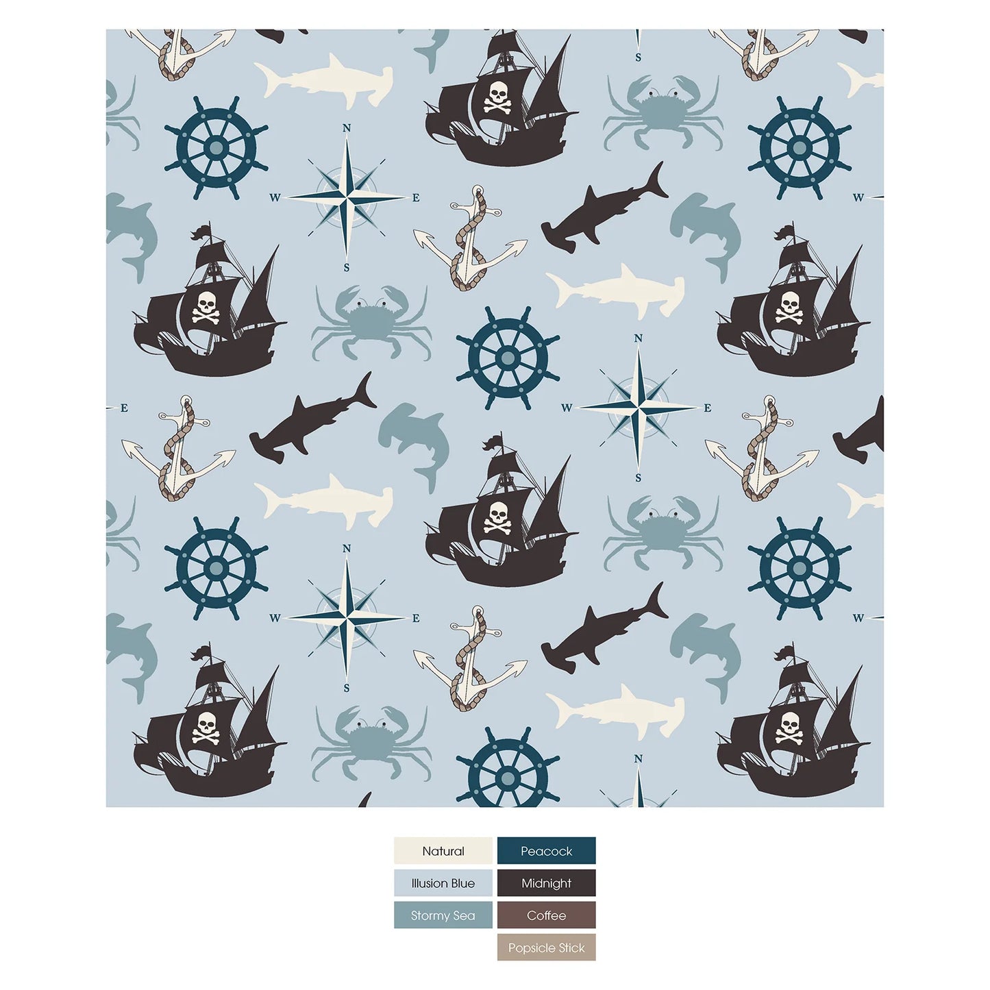 Kickee Illusion Blue Pirate Adventure | Print Boxer Brief