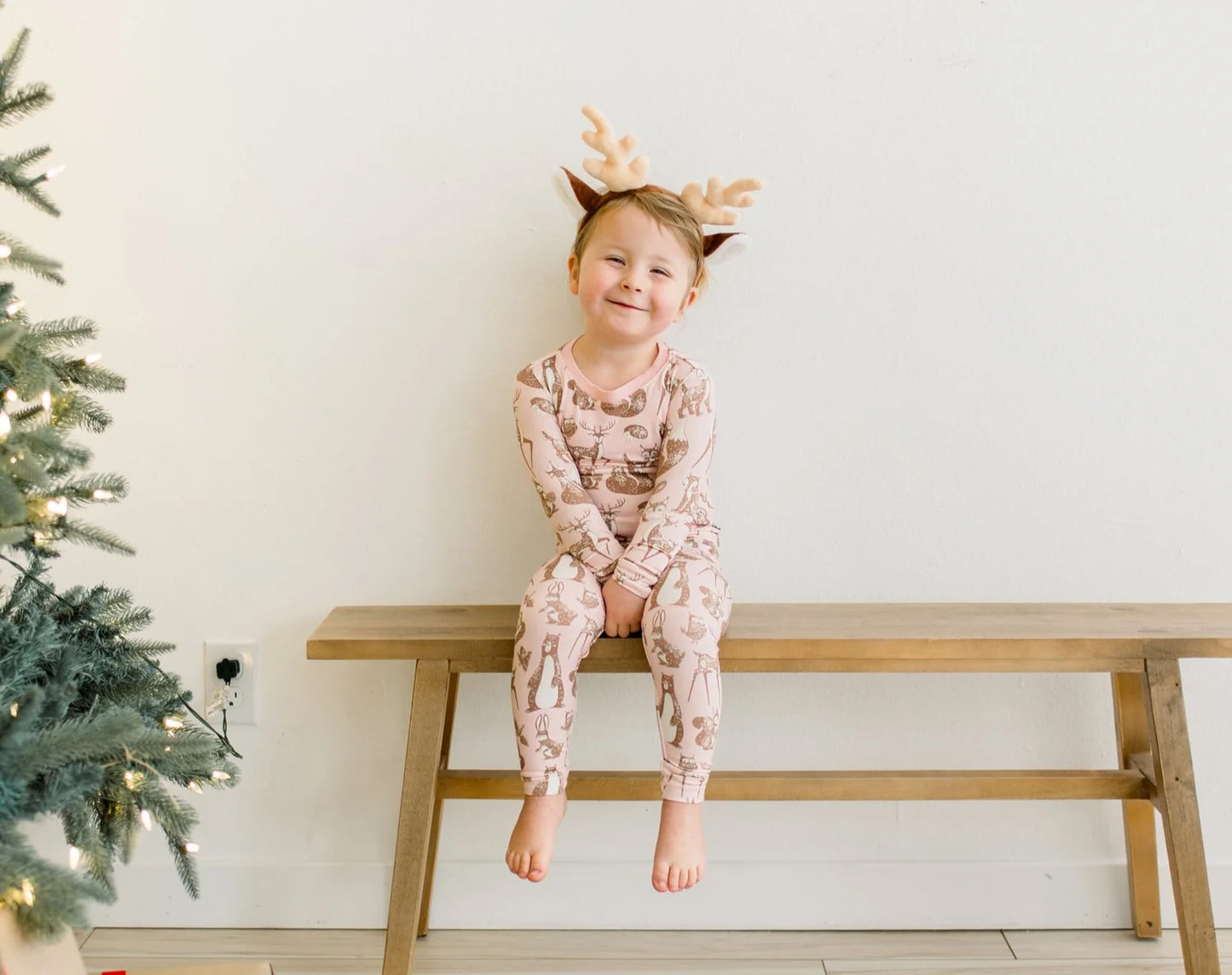 KicKee Baby Rose Scandinavian Animals | Print Long Sleeve PJ Set