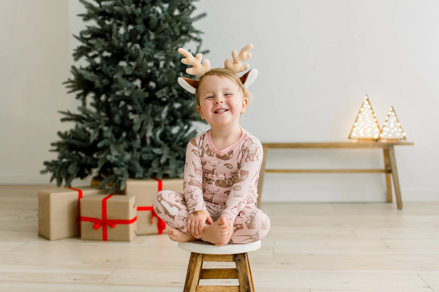 KicKee Baby Rose Scandinavian Animals | Print Long Sleeve PJ Set