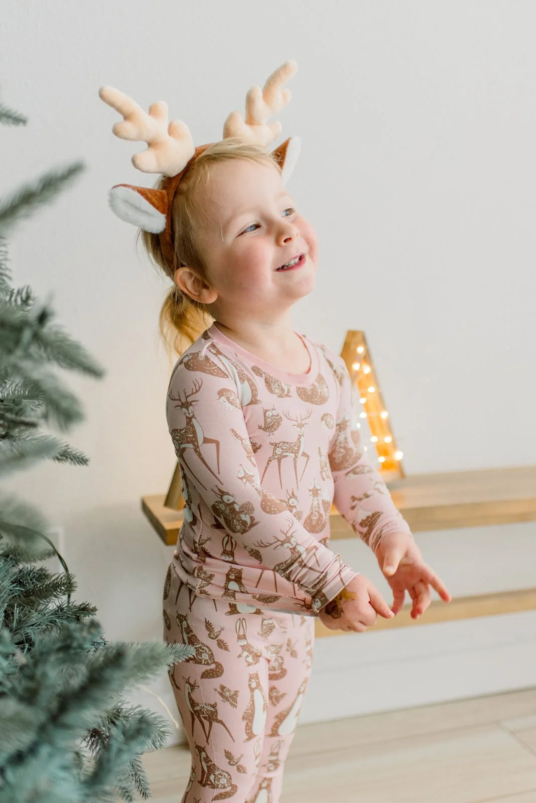 KicKee Baby Rose Scandinavian Animals | Print Long Sleeve PJ Set