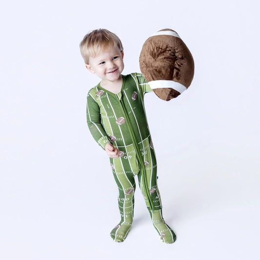 KicKee Pesto Football | Print Footie With 2 Way Zipper