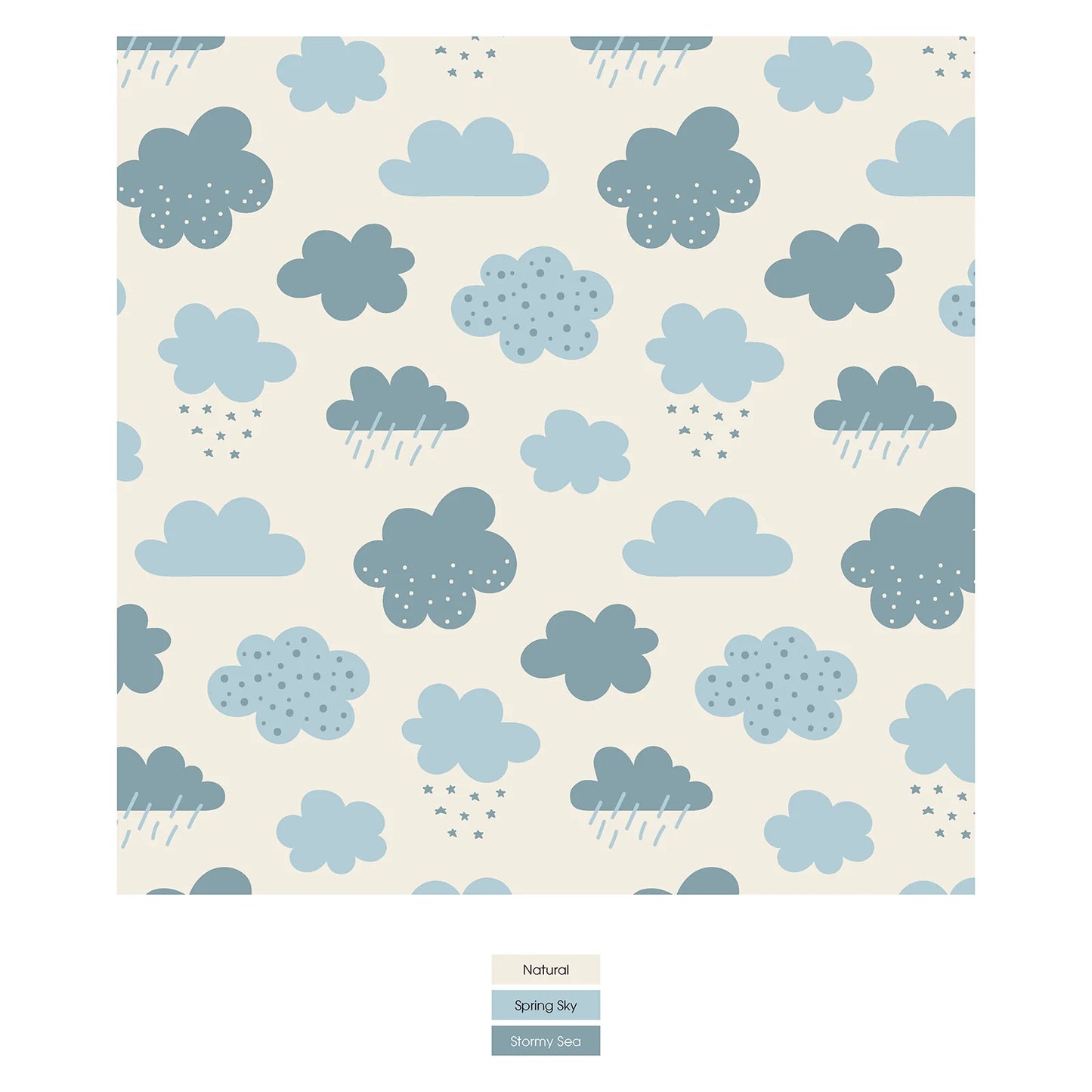 KicKee Natural Cloudy Sky | Print Swaddling Blanket