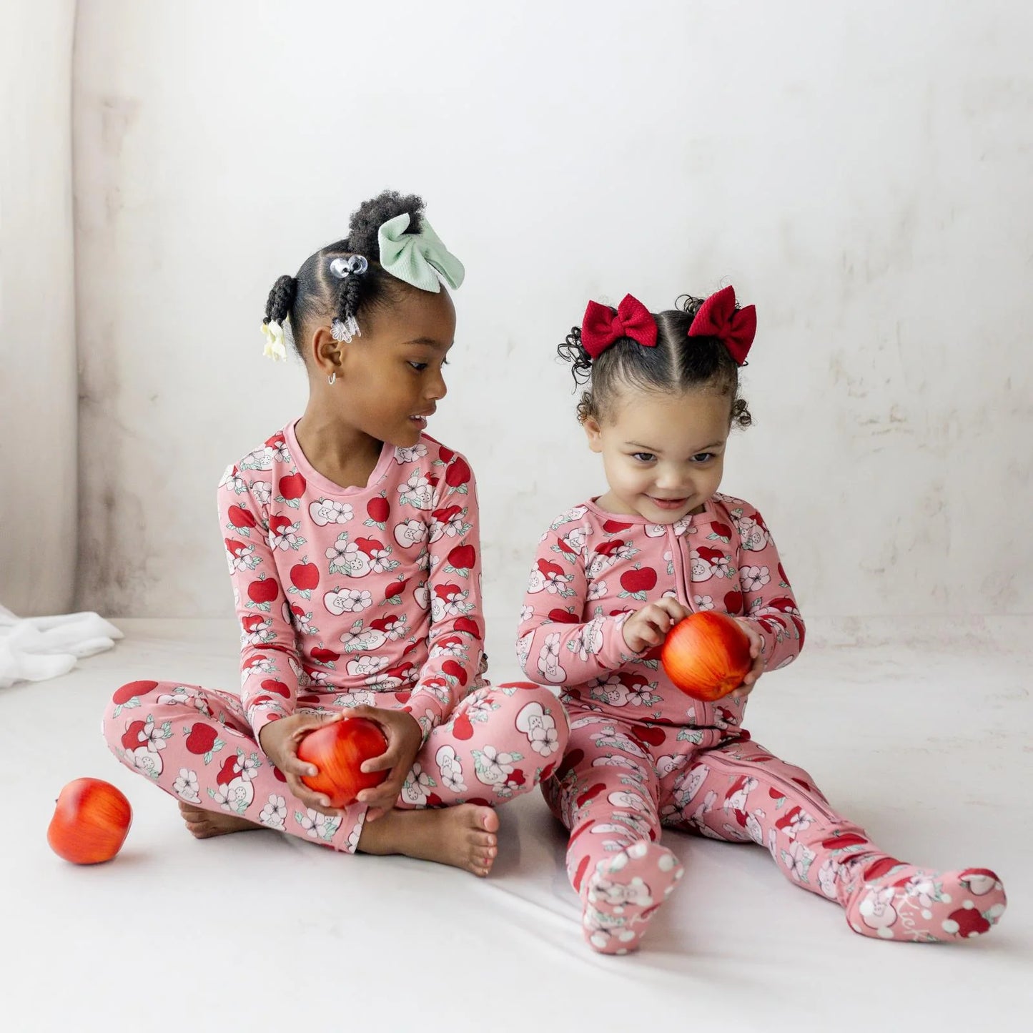 Kickee Desert Rose Apple Picking | Print Long Sleeve PJ Set