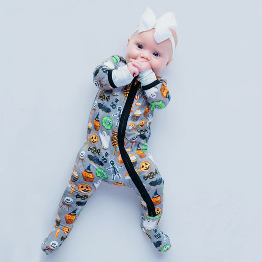 KicKee Halloween Treats | Print Footie With 2 Way Zipper
