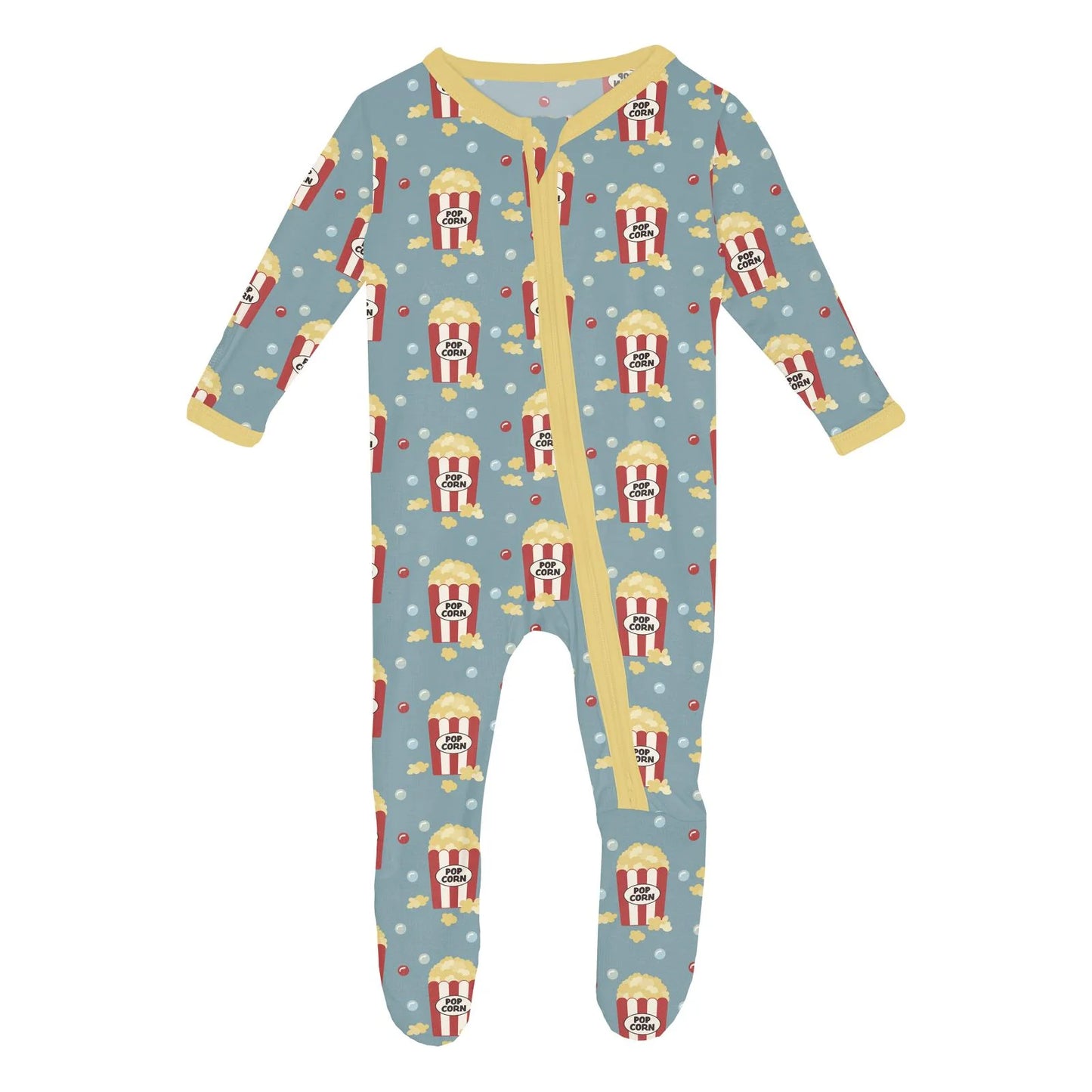 KicKee Stormy Sea Movie Night | Print Footie With 2 Way Zipper