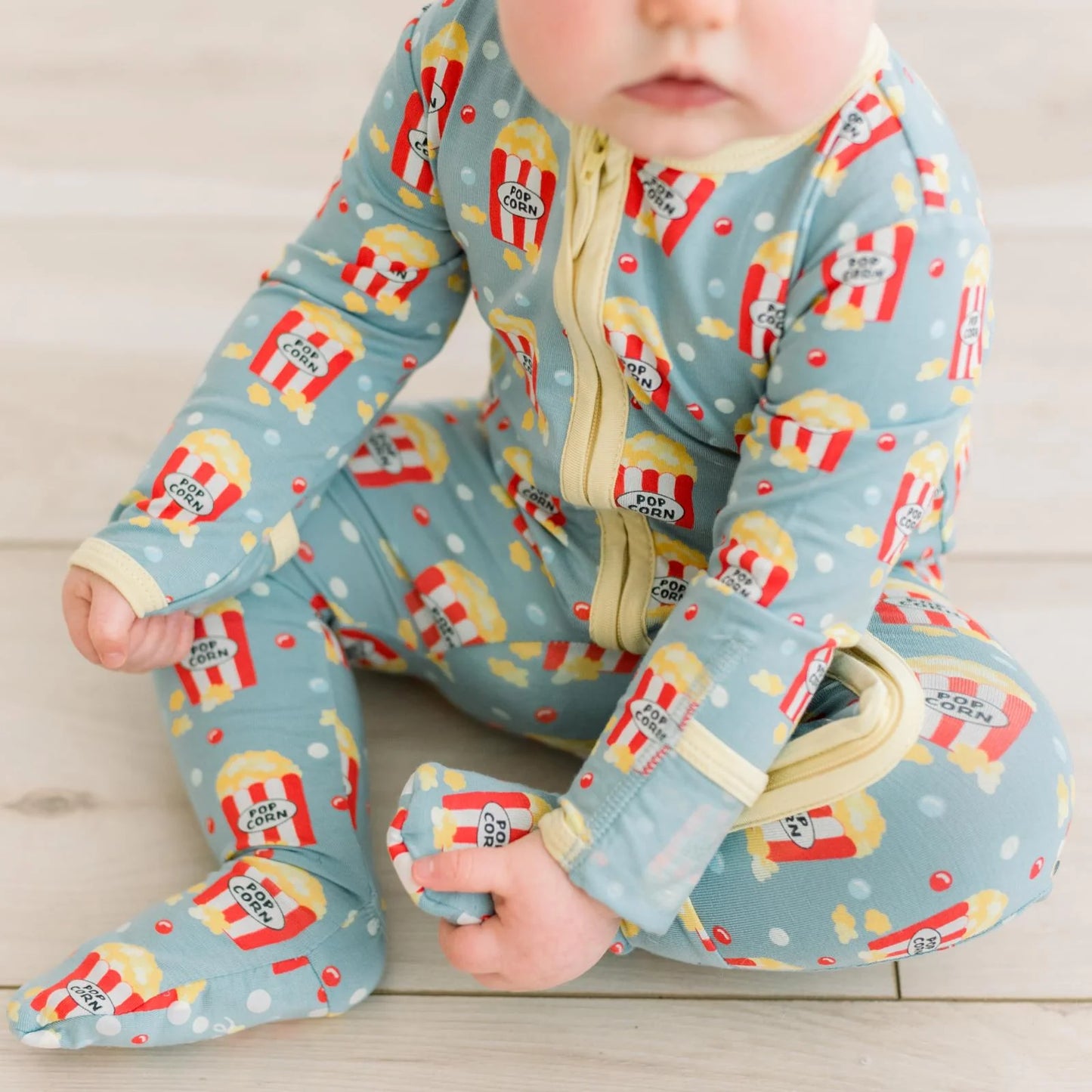 KicKee Stormy Sea Movie Night | Print Footie With 2 Way Zipper