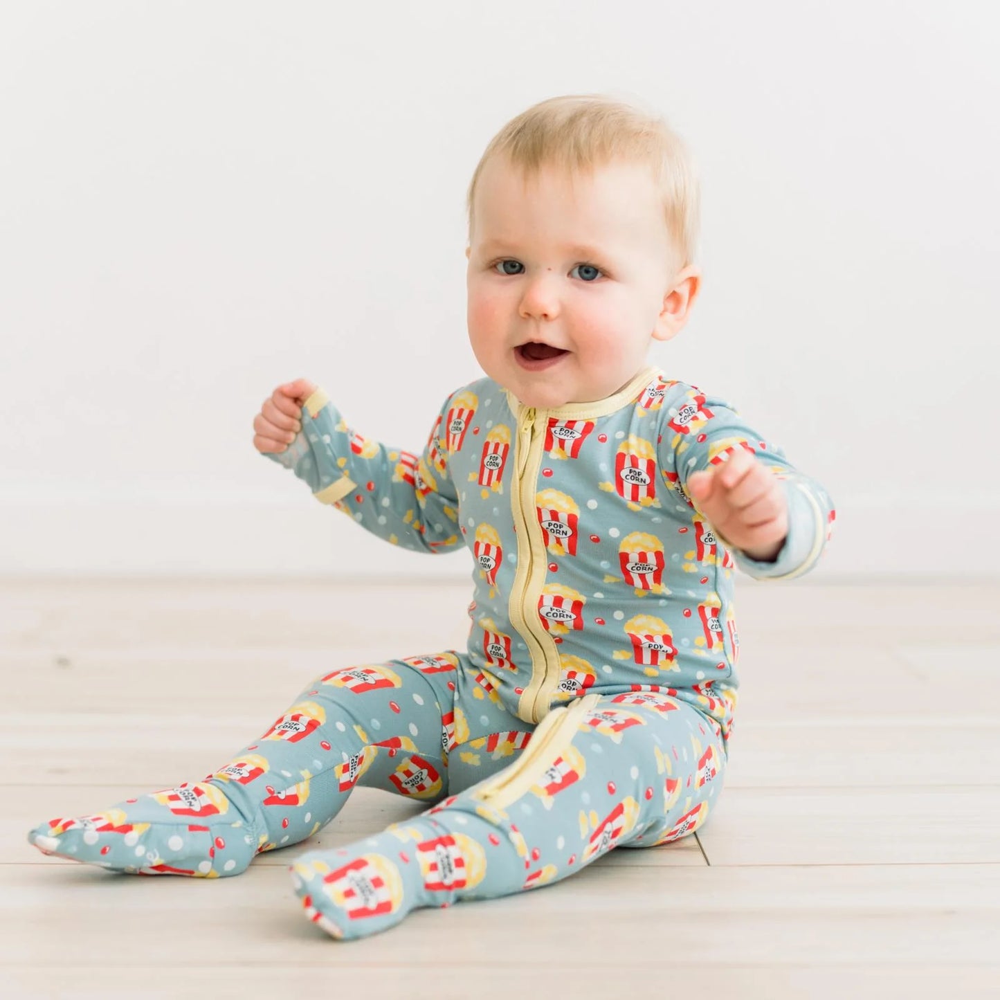 KicKee Stormy Sea Movie Night | Print Footie With 2 Way Zipper